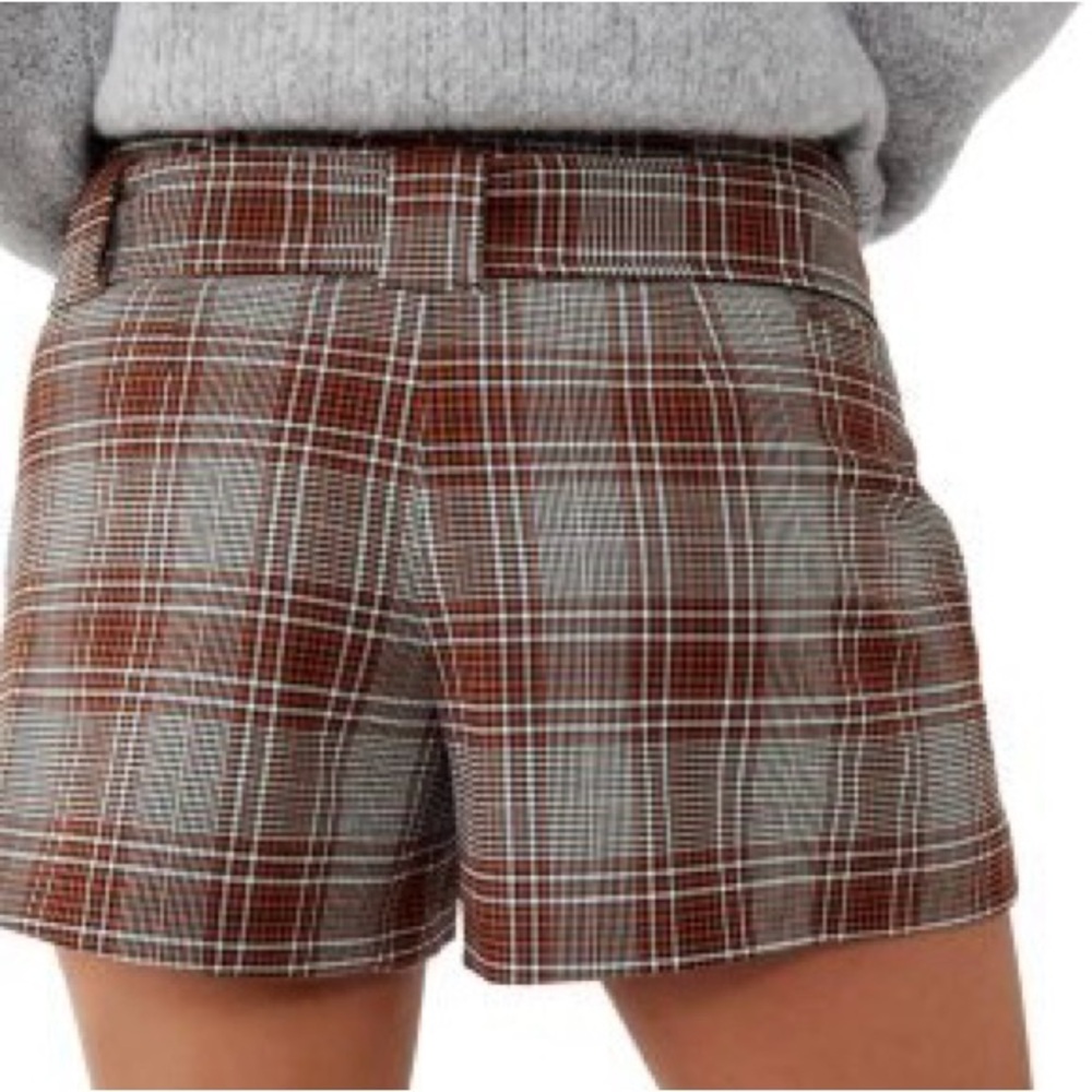 Free People Sage Rust Brown Plaid Mini Skort - Picture 2 of 9